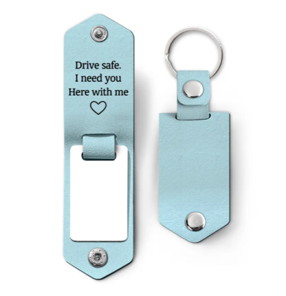 Custom Photo Drive Safe I Need You Here With Me - Gift For Couple, Besties, Friends, Family - Personalized Leather Photo Keychain-ilovevango