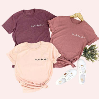 Custom Mama Comfort T-Shirt,Mommy T-shirt,Mother's Day Gift, Girl Mama T-Shirt-ilovevango