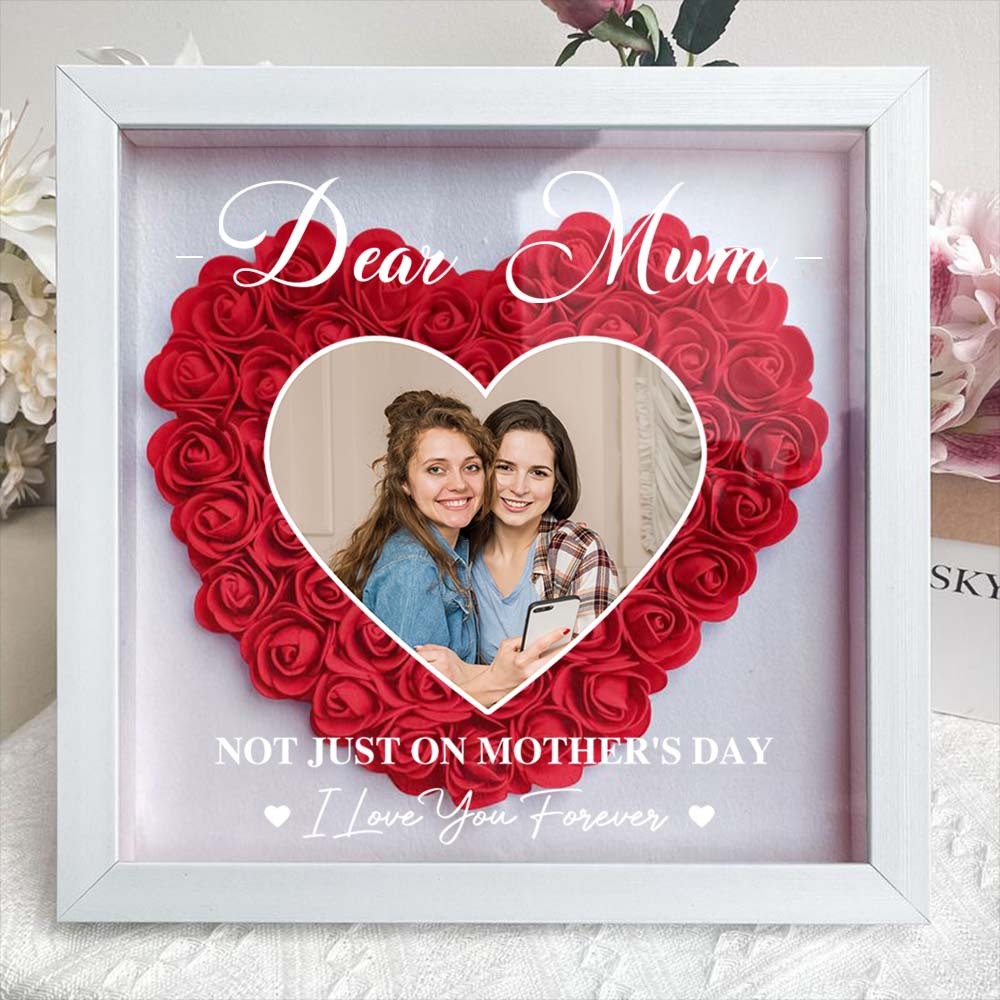 Personalized Custom Dear Mum I Love You Forever Flower Shadow Box Gift For Mum