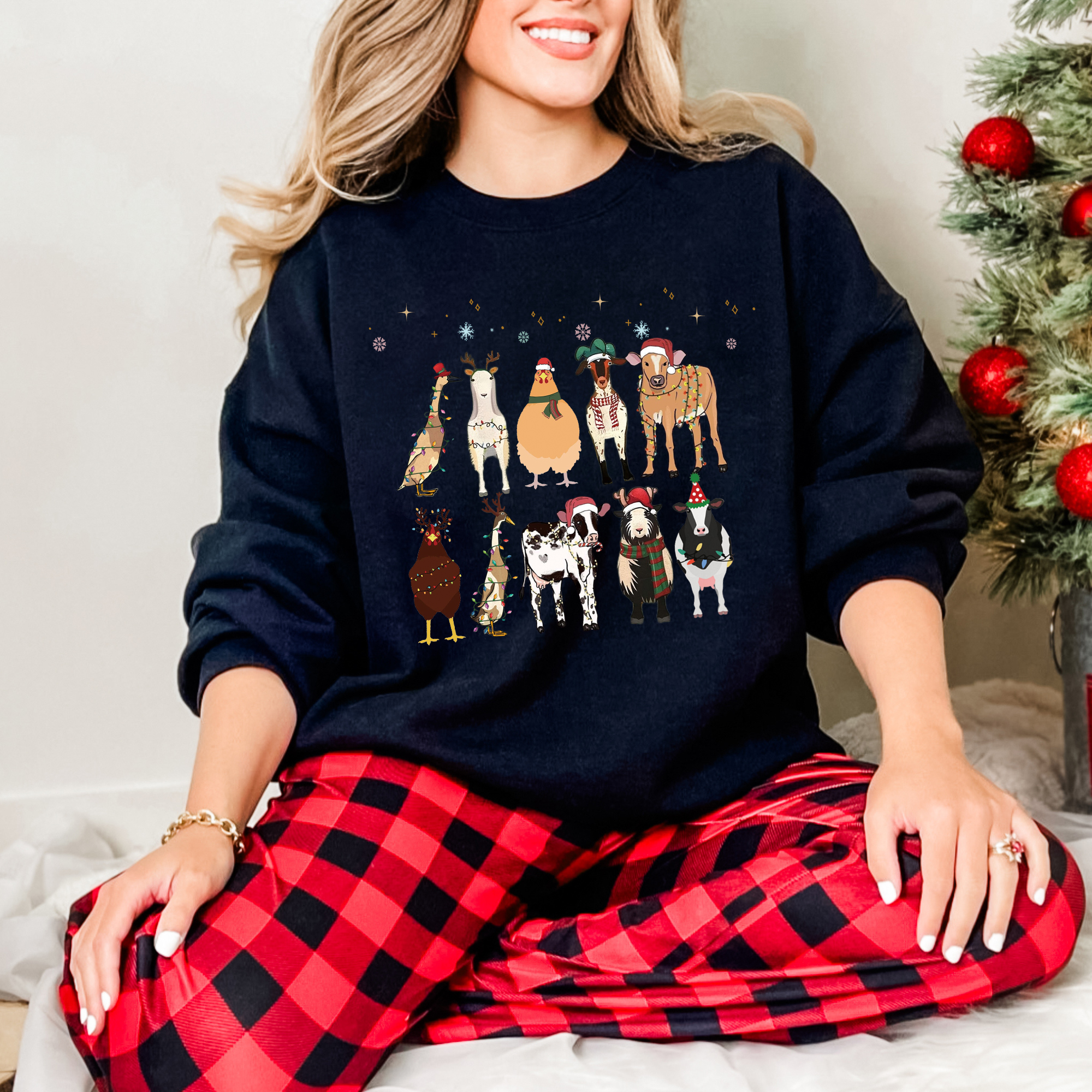 Custom Farm Animal Christmas Sweatshirt – Perfect Holiday Gift for Farm Animal Lovers
