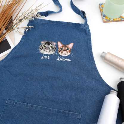 Custom Pet Portrait Embroidered Apron