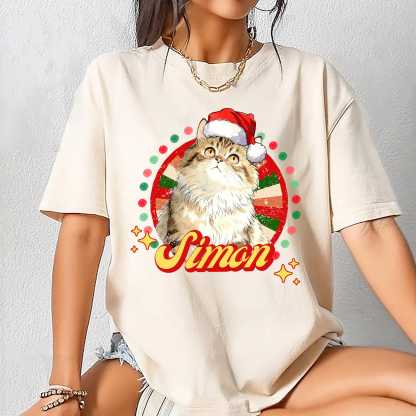 Custom Pet Christmas T-Shirt Sweatshirt Using Pet Photo + Name