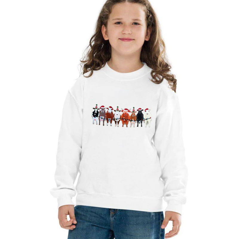 Cow Animals Holiday Christmas Sweatshirt