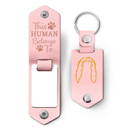 Custom Photo Dog Portrait - Gift For Pet Owners, Pet Lovers - Personalized Leather Photo Keychain