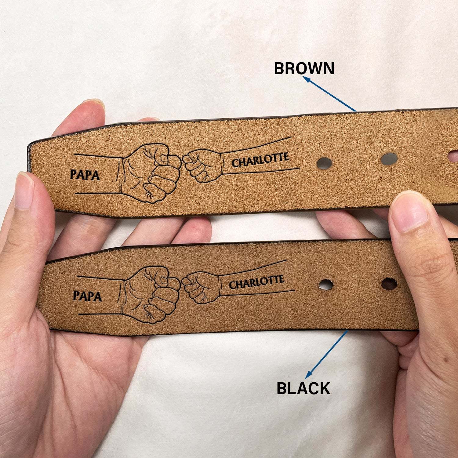 Fist Punch - Birthday, Loving Gift For Dad, Father, Papa, Grandpa, Pet Lover - Personalized Engraved Leather Belt-ilovevango