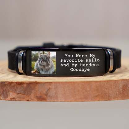 Custom Photo Forever In My Heart - Memorial Gift For Dog Lovers, Cat Lovers, Pet Lovers - Personalized Engraved Bracelet-ilovevango