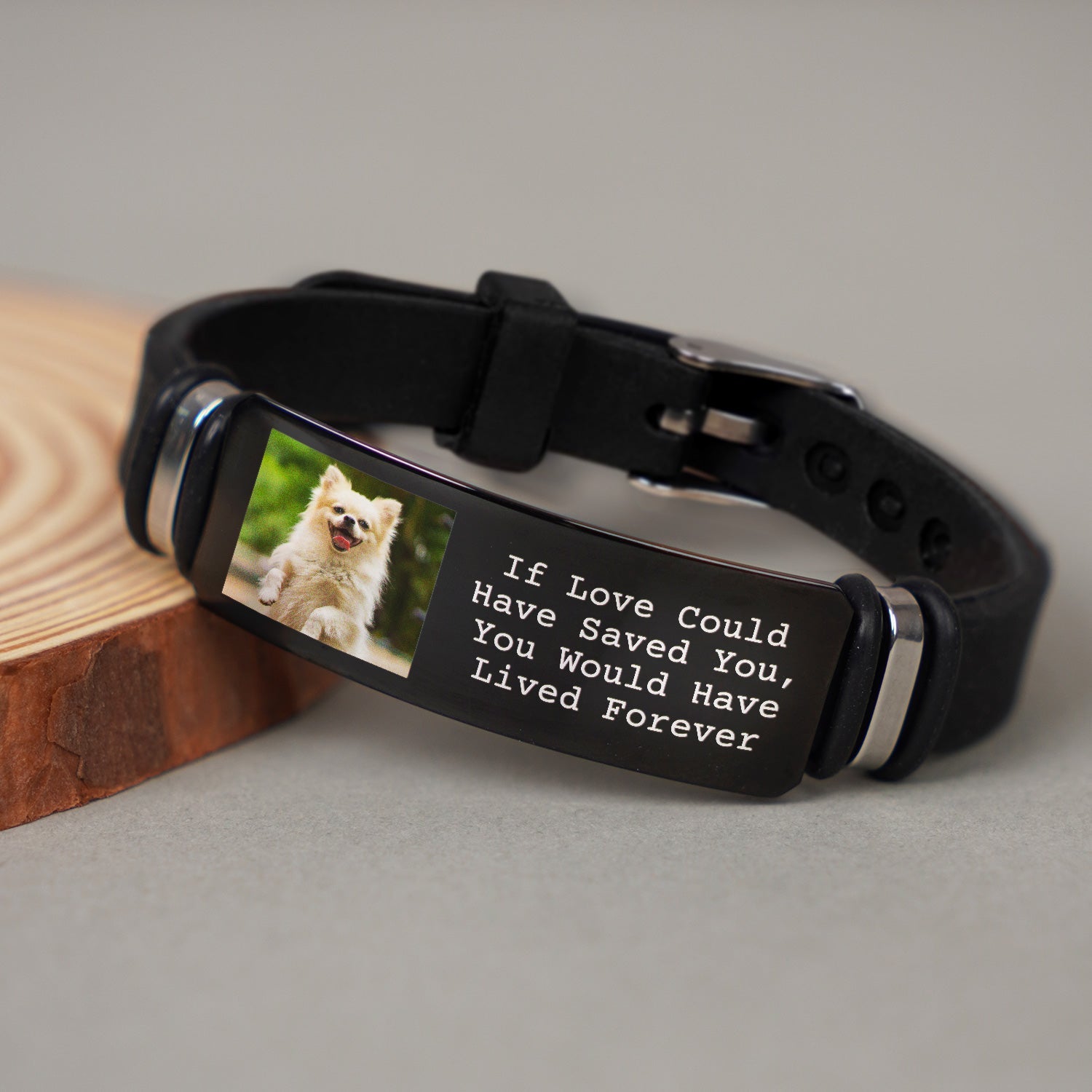 Custom Photo Forever In My Heart - Memorial Gift For Dog Lovers, Cat Lovers, Pet Lovers - Personalized Engraved Bracelet-ilovevango