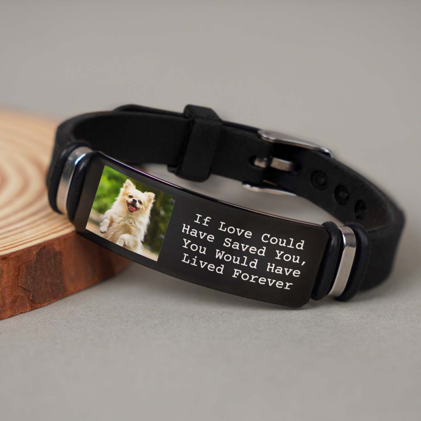 Custom Photo Forever In My Heart - Memorial Gift For Dog Lovers, Cat Lovers, Pet Lovers - Personalized Engraved Bracelet-ilovevango