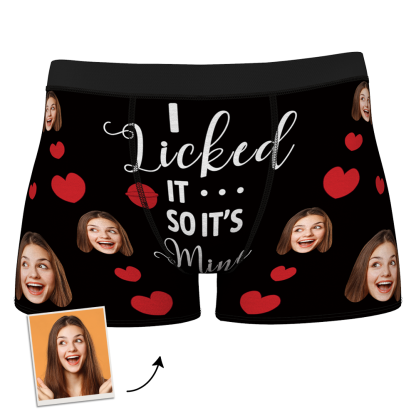Valentine's Gift Custom Face Boxer Shorts - I Licked It-ilovevango
