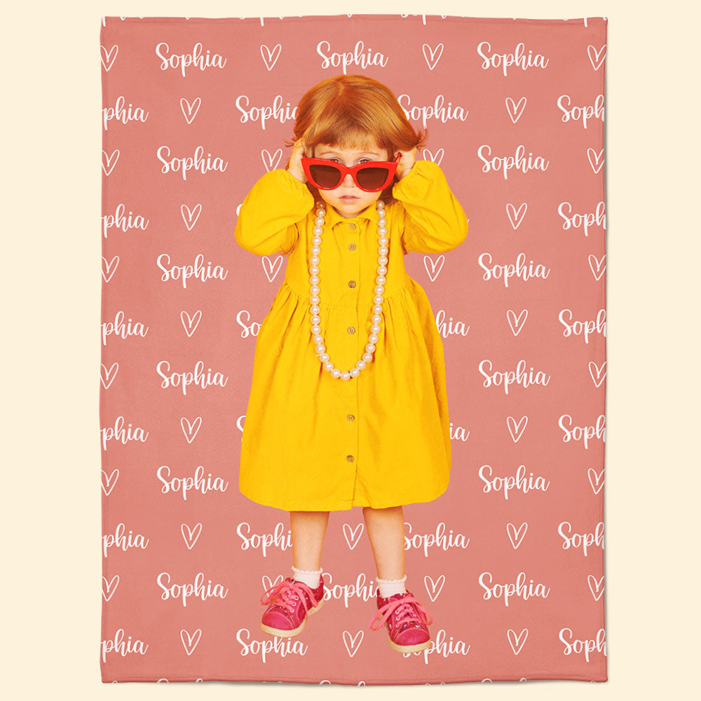 Personalized Name And Photo Blanket For Kids - Personalized Photo Blanket-ilovevango