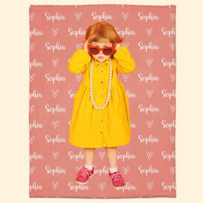 Personalized Name And Photo Blanket For Kids - Personalized Photo Blanket-ilovevango