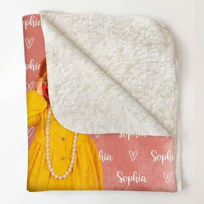 Personalized Name And Photo Blanket For Kids - Personalized Photo Blanket-ilovevango