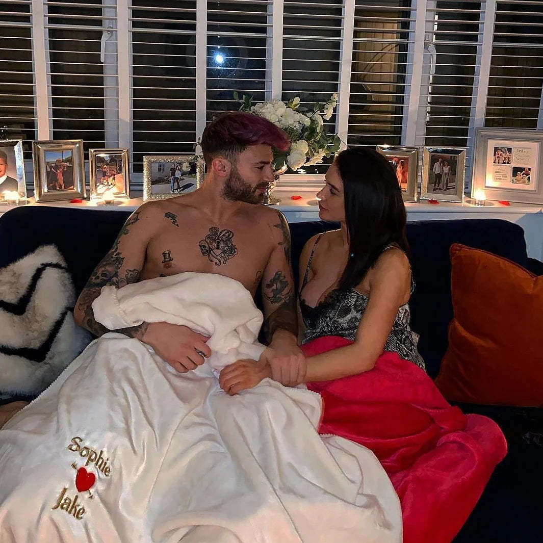 Couples Personalised Microfibre Soft Sofa Blanket-ilovevango