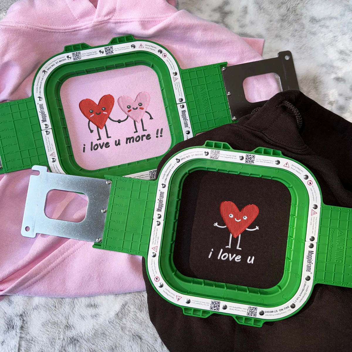 Custom Embroidered I Love You More Matching Hoodies for Couples | Couple Anniversary Gift