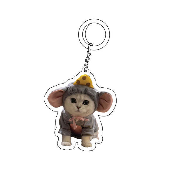 Custom Pet Keychain Personalized Photo Cutout Keychain Custom Face Keyring Gifts For Pet Lover