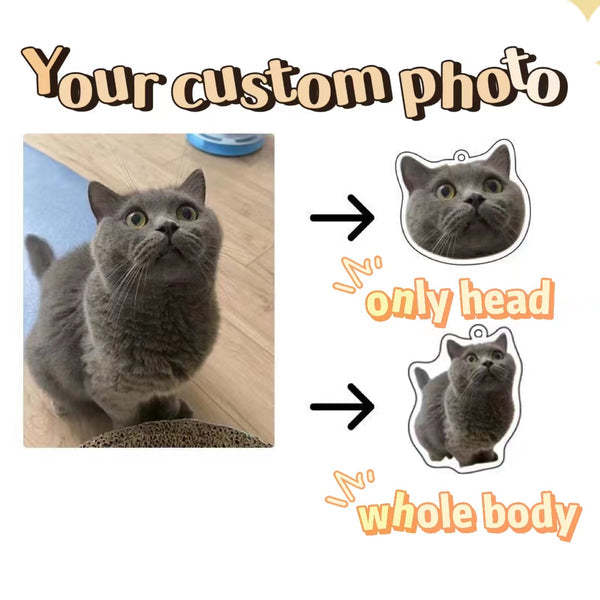 Custom Pet Keychain Personalized Photo Cutout Keychain Custom Face Keyring Gifts For Pet Lover
