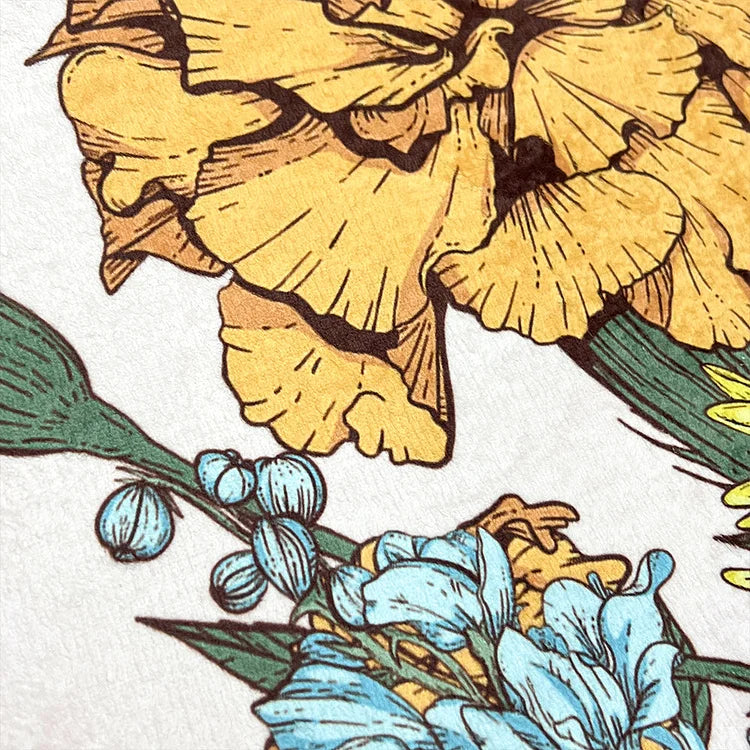 Customized Birth Flower Family Bouquet Blanket