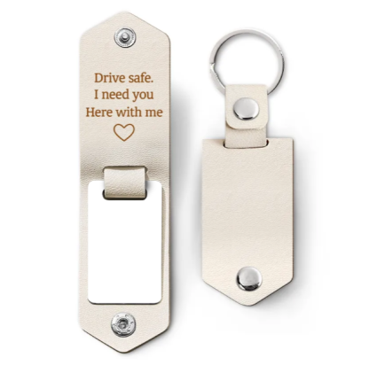 Custom Photo Drive Safe I Need You Here With Me - Gift For Couple, Besties, Friends, Family - Personalized Leather Photo Keychain-ilovevango