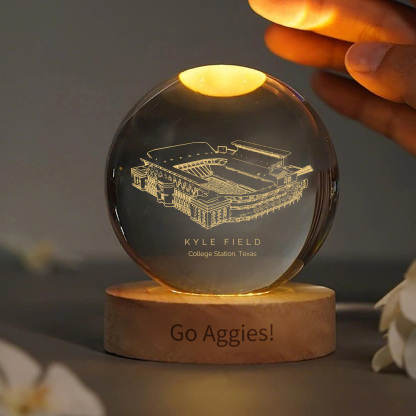 Kyle Field Stadium 3D Spherical Crystal Lamp