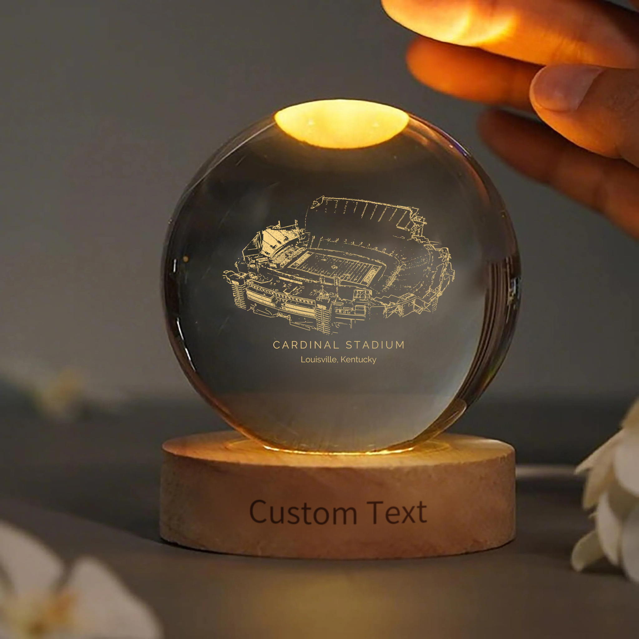 Cardinal Stadium 3D Spherical Crystal Lamp