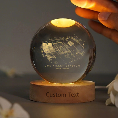 Joe Aillet Stadium 3D Spherical Crystal Lamp