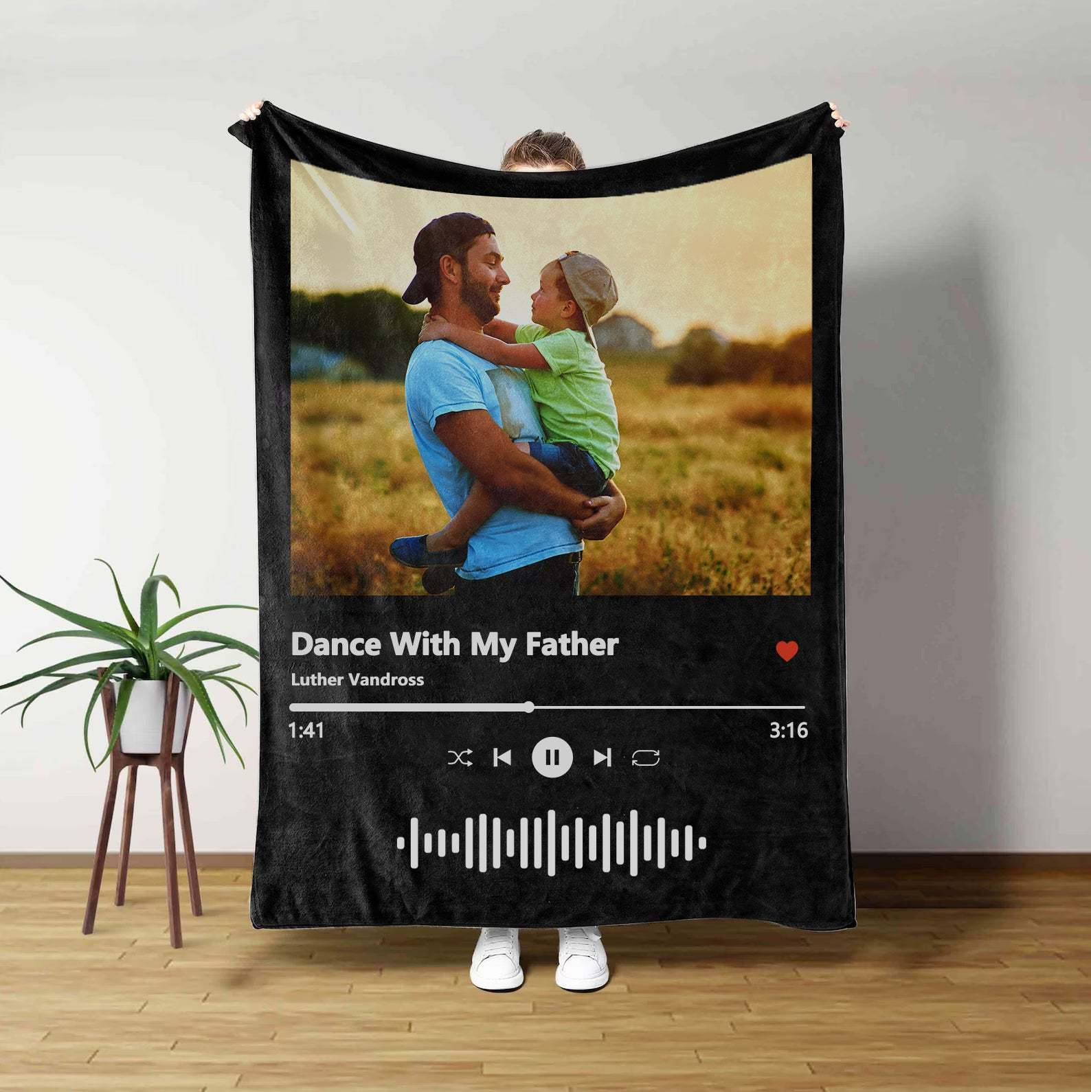 Custom Music Blanket Photo Starlight Blanket, Music Blanket, Gift For Dad-ilovevango