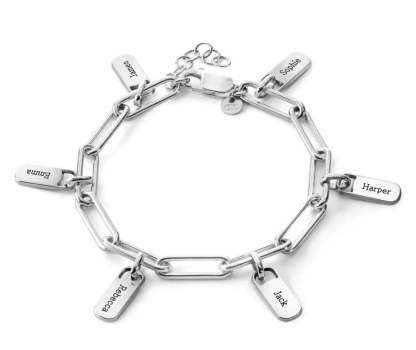 Rory Chain Link Bracelet with Custom Charms-ilovevango