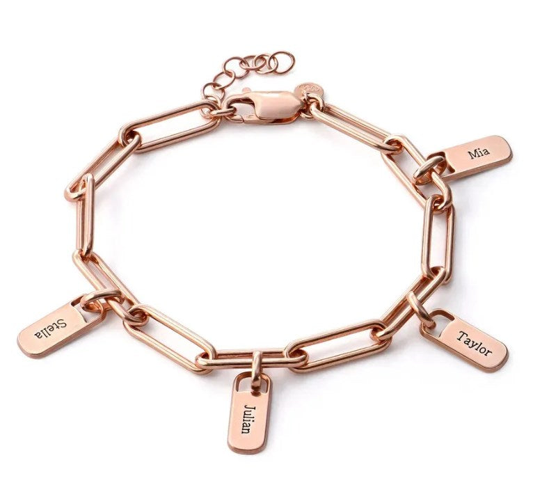 Rory Chain Link Bracelet with Custom Charms-ilovevango