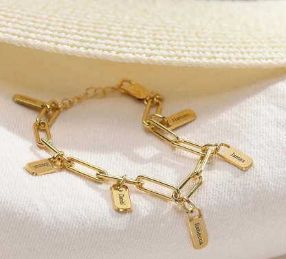 Rory Chain Link Bracelet with Custom Charms-ilovevango