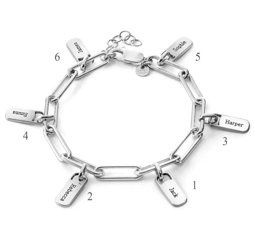 Rory Chain Link Bracelet with Custom Charms-ilovevango