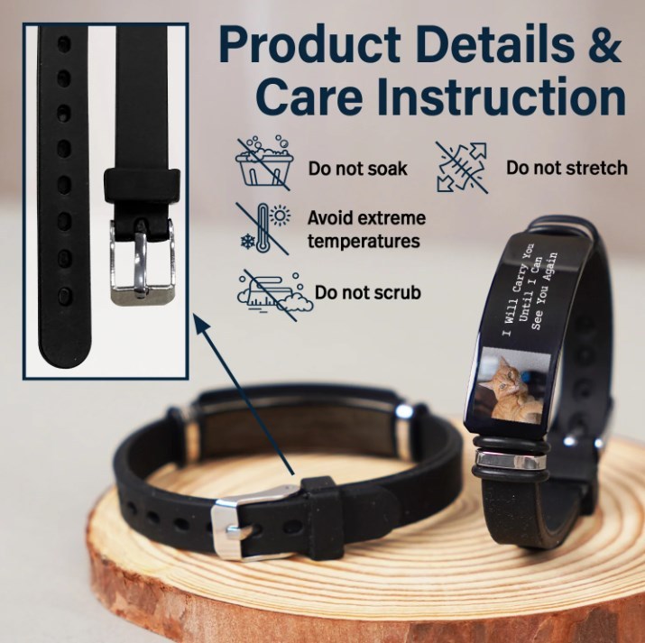 Custom Photo Forever In My Heart - Memorial Gift For Dog Lovers, Cat Lovers, Pet Lovers - Personalized Engraved Bracelet-ilovevango