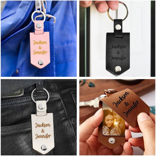 Custom Photo You Are My Favorite - Gift For Couples - Personalized Leather Photo Keychain