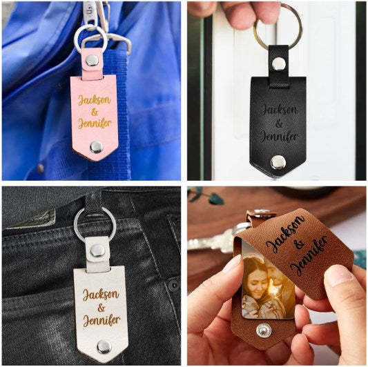 Custom Photo You Are My Favorite - Gift For Couples - Personalized Leather Photo Keychain