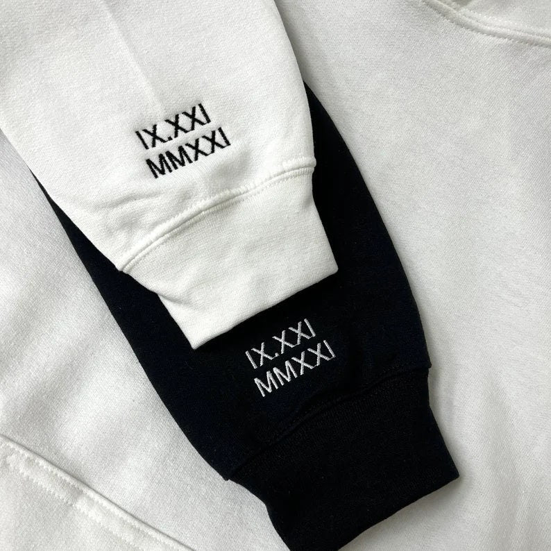 Embroidered Custom Lock And Key Couple Sweatshirt