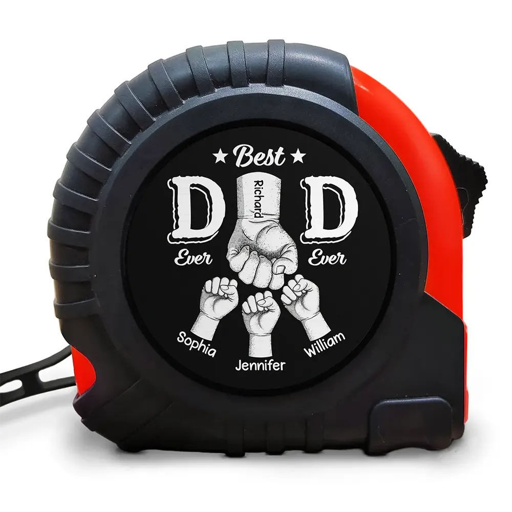 Best Dad Ever Hand Punch - Personalized Tape Measure