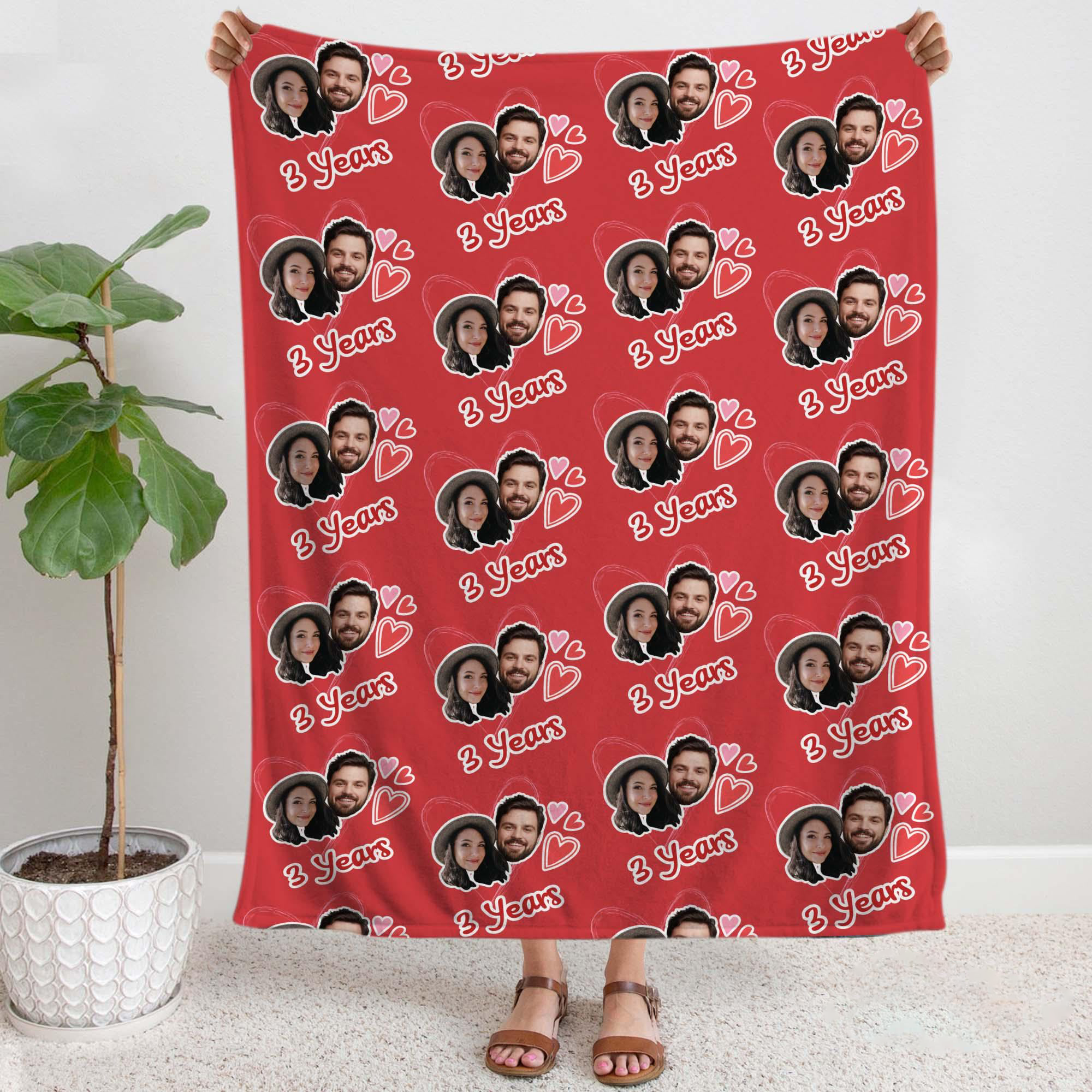 Couple Custom Blanket,Custom Blanket With Face, Couple Blanket With Pictures, Blanket For Couple, Christmas Present, Anniversary Blanket