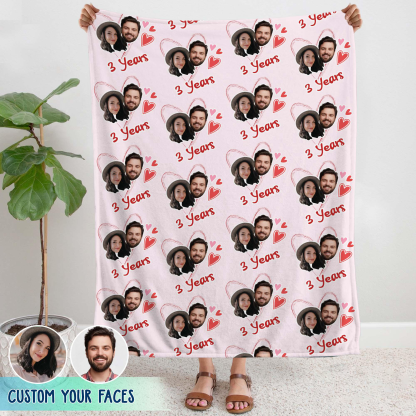 Couple Custom Blanket,Custom Blanket With Face, Couple Blanket With Pictures, Blanket For Couple, Christmas Present, Anniversary Blanket