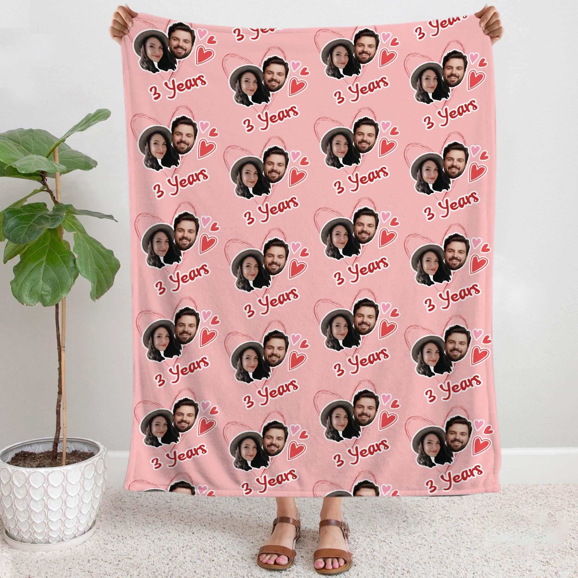 Couple Custom Blanket,Custom Blanket With Face, Couple Blanket With Pictures, Blanket For Couple, Christmas Present, Anniversary Blanket