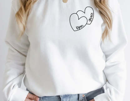 Custom Sweatshirt, Hearts Sweatshirt, Love Sweatshirt, Personalized Sweater, Valentine Gift, Mom Gift, Bridal Shower Gift-ilovevango