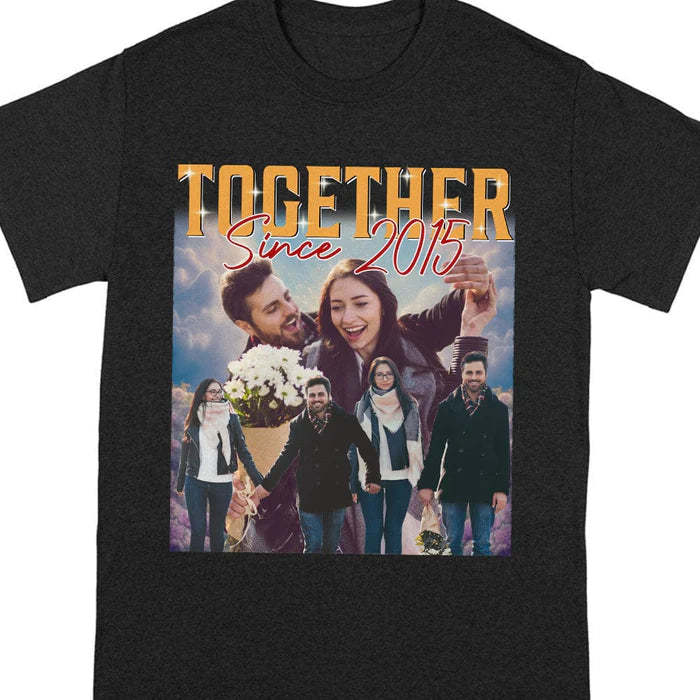 Custom Photo Couple Together Gift For Husband Wife T-Shirt