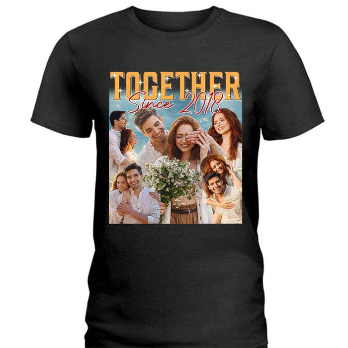 Custom Photo Couple Together Gift For Husband Wife T-Shirt