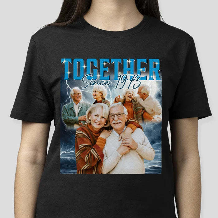 Custom Photo Couple Together Gift For Husband Wife T-Shirt