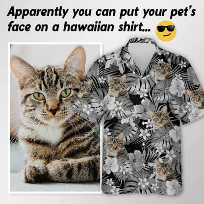 Custom Photo Tropical Style Cat Hawaii Shirt