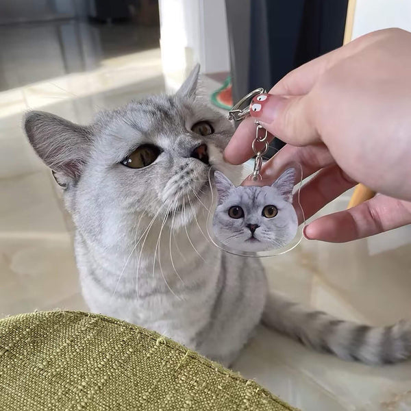 Custom Pet Keychain Personalized Photo Cutout Keychain Custom Face Keyring Gifts For Pet Lover