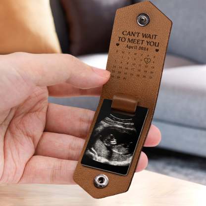 Custom Photo Daddy You Can Carry Me Too - Gift For Father - Personalized Leather Photo Keychain