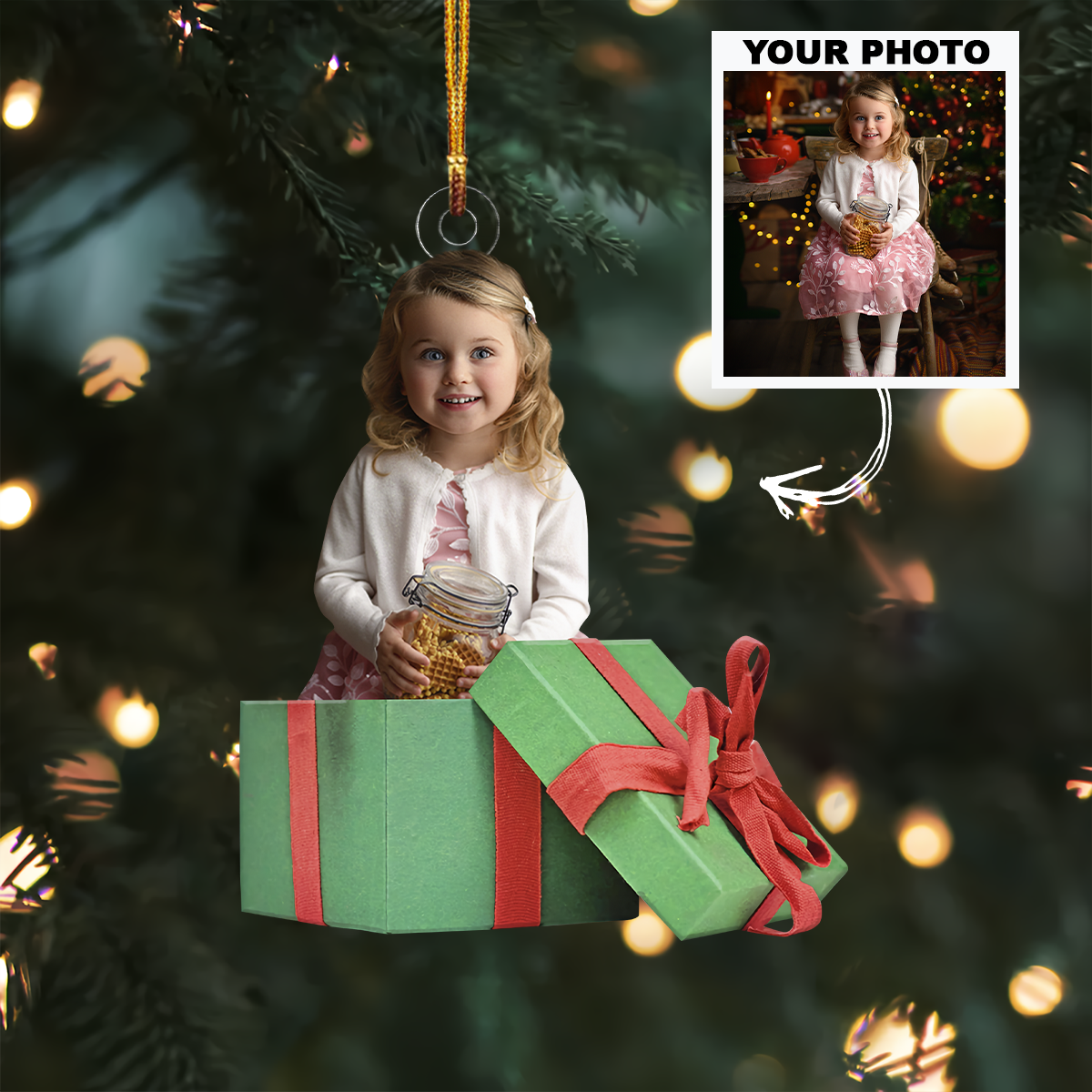 Customized Photo Ornament Christmas Gift - Personalized Photo Mica Ornament - Christmas Gift