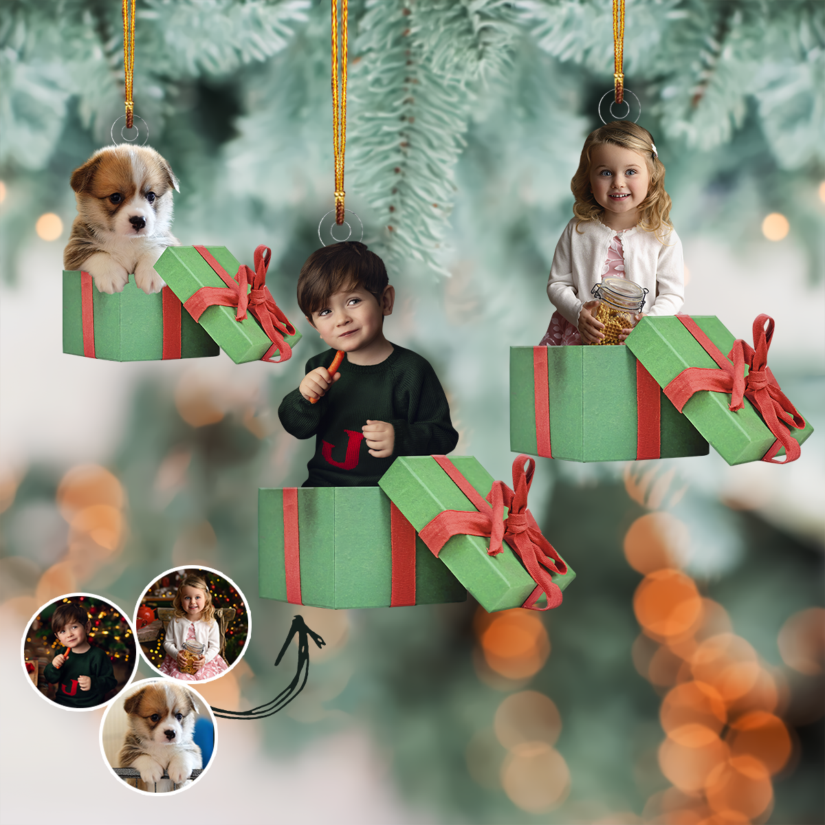 Customized Photo Ornament Christmas Gift - Personalized Photo Mica Ornament - Christmas Gift