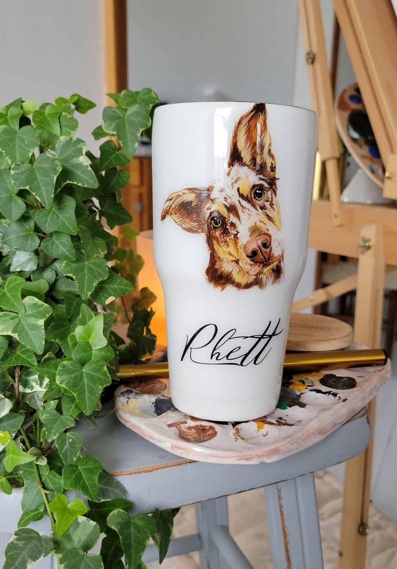 Personalized Hand Painted Pet Portrait Tumblers