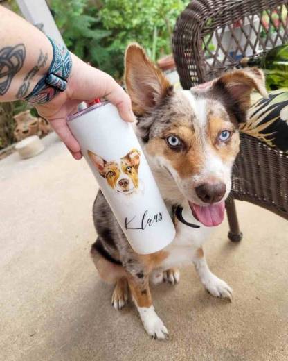 Personalized Hand Painted Pet Portrait Tumblers