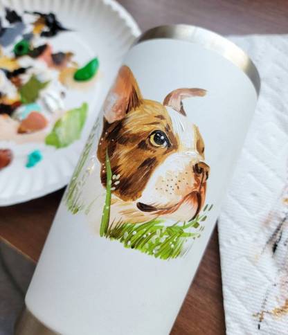 Personalized Hand Painted Pet Portrait Tumblers